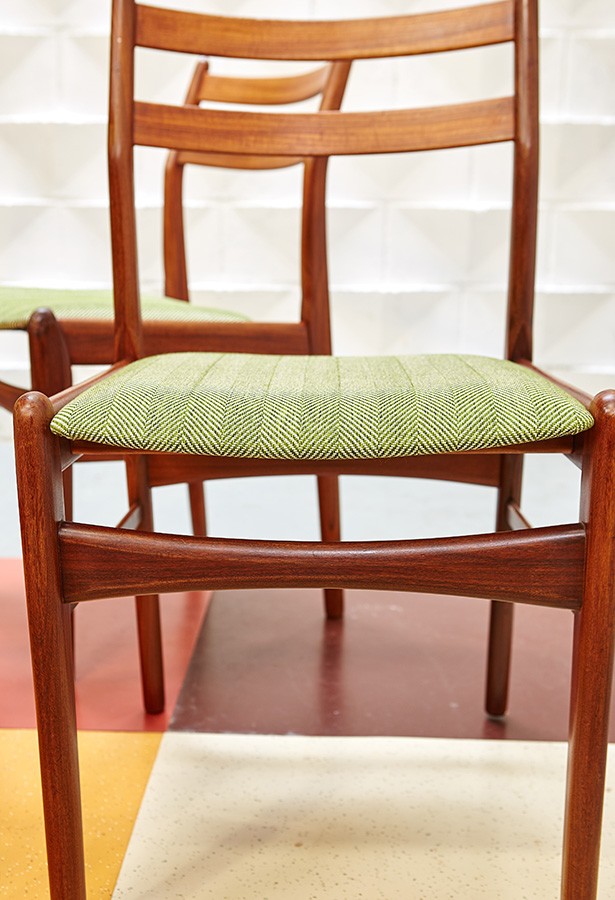 Juego de sillas años 60-teca-vintage-duth design-lavictoriana-restauradas