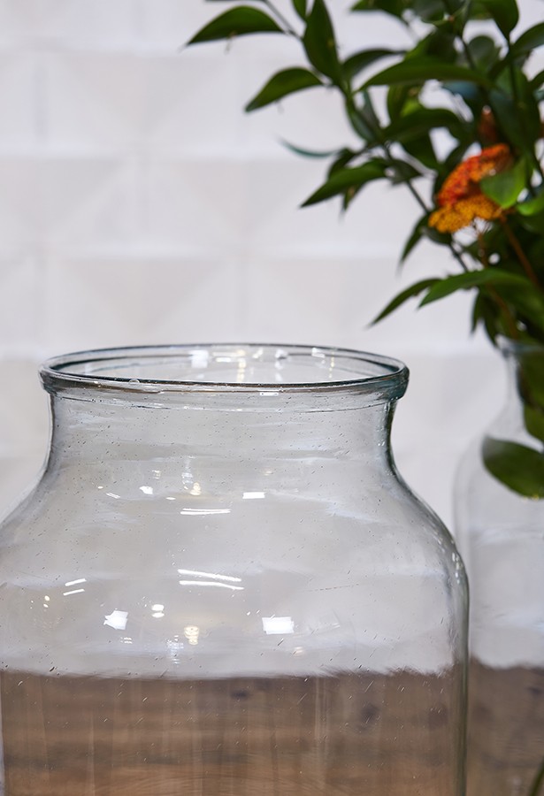 detalle superior jarrón vidrio soplado