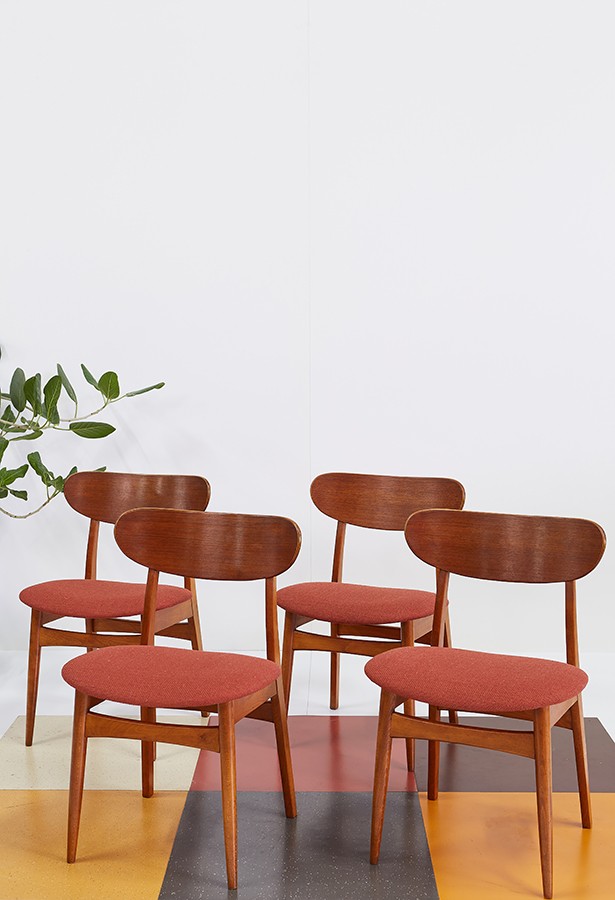 Conjunto de sillas danesas años 60