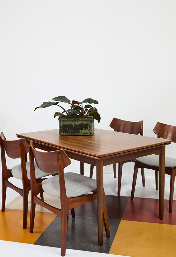 Conjunto sillas teca danesas conjunto mesa 