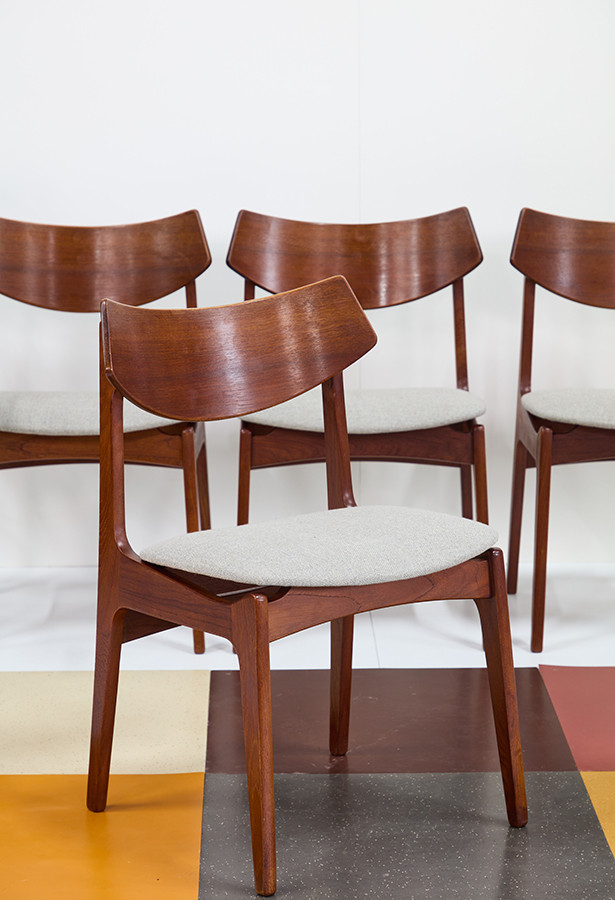 Conjunto sillas teca danesas perfil